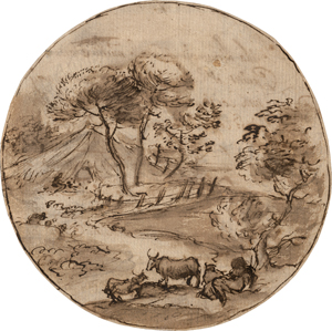 Los 6541 - Lorrain, Claude - zugeschrieben - Arkadische Landschaft mit Hirte und seiner Herde - 0 - thumb